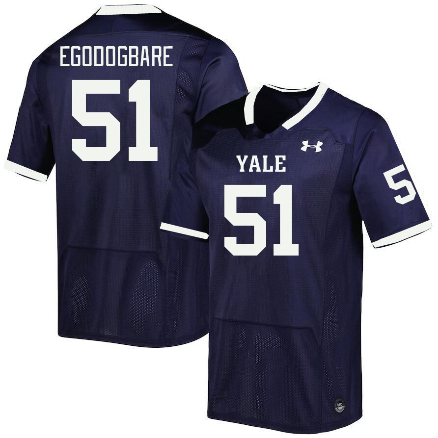Men-Youth #51 Ejiroghene Egodogbare Yale Bulldogs 2023 College Football Jerseys Stitched-Blue